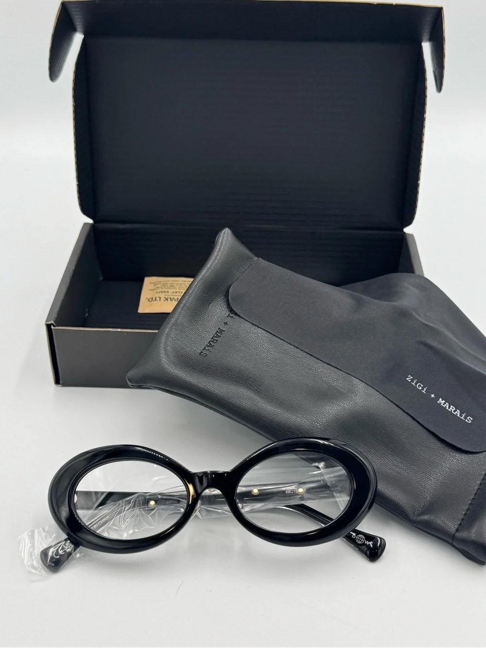 ZiGi + MARAiS Elsa Oval Blue Light Glasses Black Clear Lens NIB